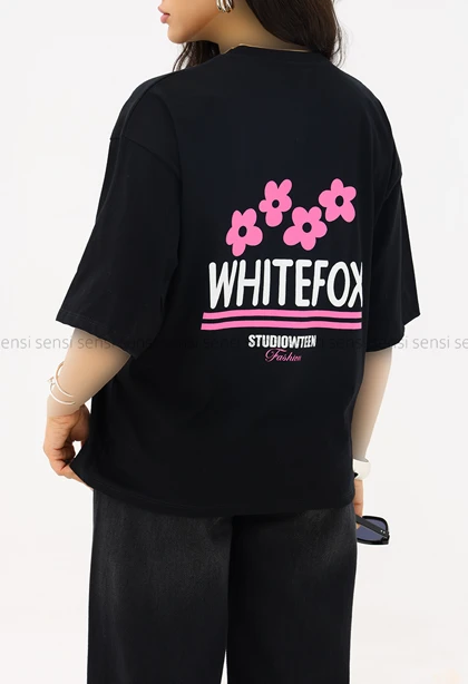 تیشرت باکسی چاپیwhite-foxکد1006300
