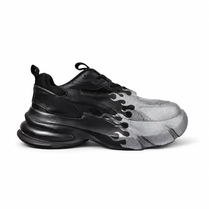 کفش کتانی بالنسیاگا مدل Fire Flame مشکی نقره ای کد 295756
