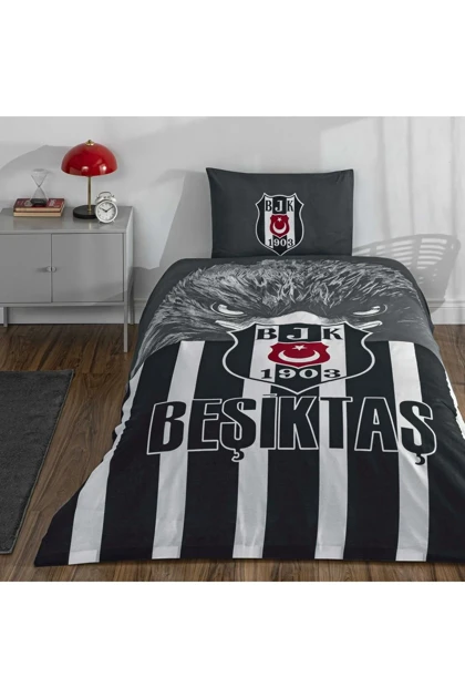 سرویس روتختی یک نفره Taç مدل Bjk خوش‌شانس Kartal پنبه - چندرنگ