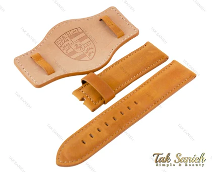 بند ساعت پورشه جیر عسلی Porsche-Strap-3666-G