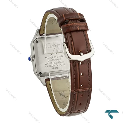 ساعت زنانه کارتیه دومونت دورنگ رزگلد بند قهوه ای اسمال Cartier-7912-L