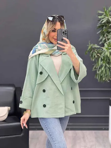 مانتو لینن ژیله دکمه دار