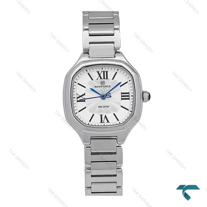 ساعت زنانه نیوی فورس NF5042 نقره ای صفحه سفیدNaviForce-6984-L