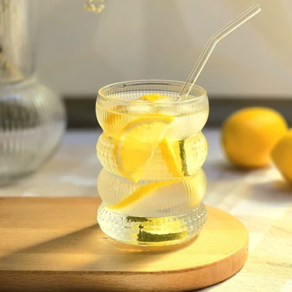 لیوان پیرکس رینگی نقش برجسته/pa80