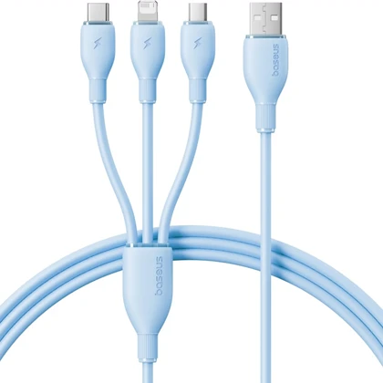 کابل چند سر 3.5 آمپر بیسوس Baseus مدل CB000161 طول 80 سانتی‌متر