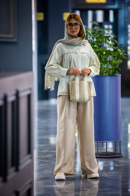 مانتو کرسپو سینه چین خرجکار کنفی