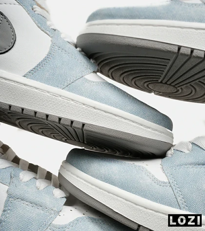 کفش کتانی ساق‌دار مردانه و زنانه سفید آبی طوسی NIKE jordan 1 مدل 6564