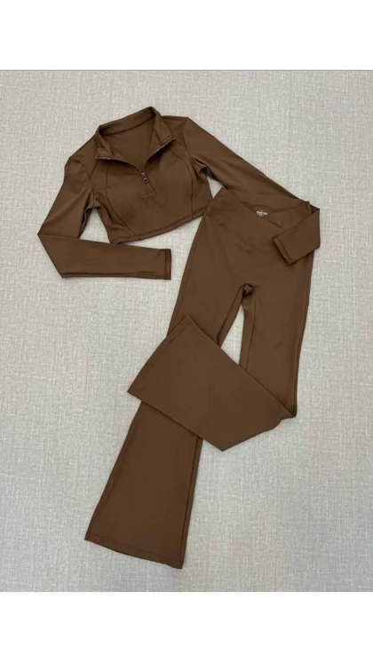 ست کراپ و شلوار بوت کات زنانه 62787