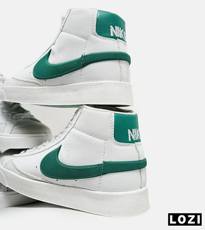 کفش کتانی ساق‌دار مردانه و زنانه سفید سبز Nike Blazer Low 77