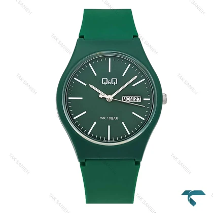 کیو اند کیو مردانه دو تقویمه سبز کله غازی QQ-7770-G
