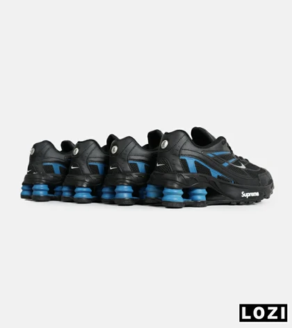 کفش کتانی مردانه مشکی آبی نایک NIKE x SUPREME shox ride 2