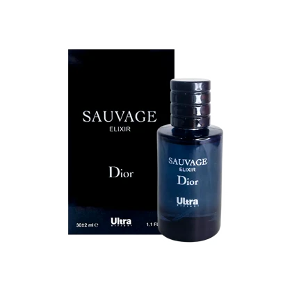 پرفیوم مردانه اولترا ویرچوآل Ultra مدل دیور ساواج الکسیر Dior Sauvage Elixir حجم 30 میلی لیتر طرح مارک