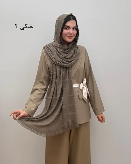 شال پفکی نخی مدل لمه