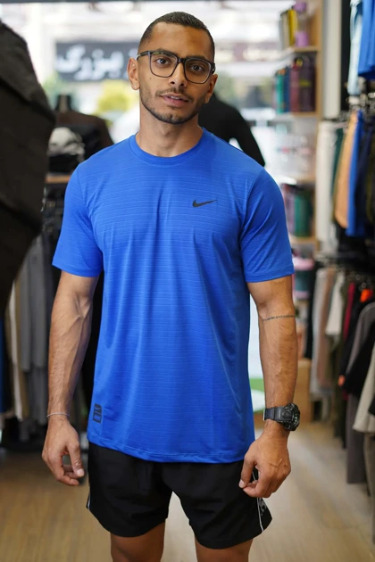 تیشرت ورزشی مردانه پارچه میراژ تمام کش