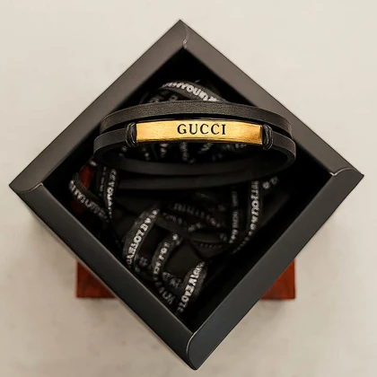 دستبند چرم مردانه مدل پلاک دار