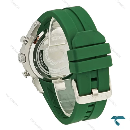 ساعت رومانسون مردانه کورنوگراف دار سیلور بند رابر سبز Romanson-8258-G