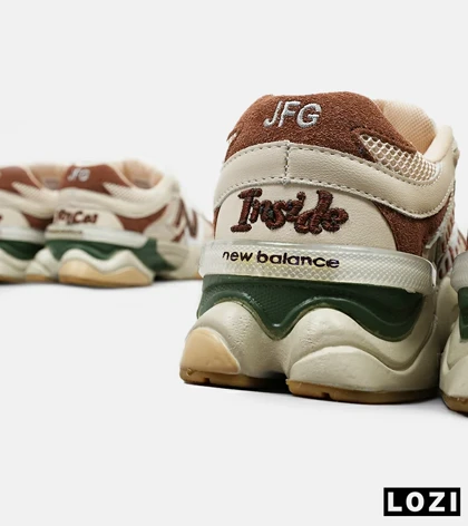 کفش کتانی مردانه و زنانه کرم قهوه ای سبز NEW BALANCE 9060