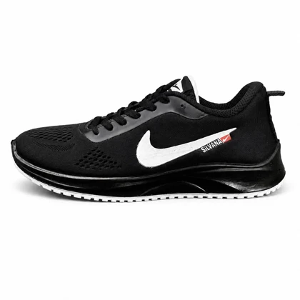 کفش کتانی بزرگ پا نایکی رانینگ زیره تزریق مشکی سفید Nike