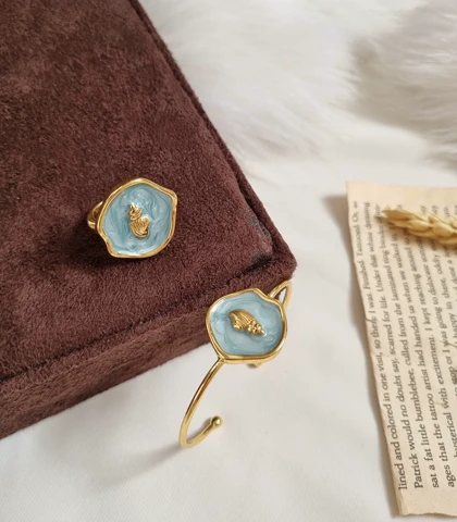 ست بنگل و انگشتر میناکاری M4