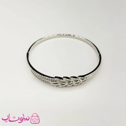 دستبند زنانه ژوپینگ رنگ نقره ای مدل خوشه ای سایز 2 کد 450