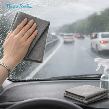 دستمال میکروفایبر نظافت خودرو مدل سیرابی کد 5596 بسته 3 عددی