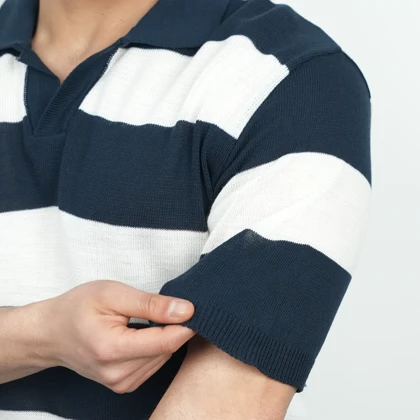 پولوشرت مردانه پنبه آستین کوتاه یقه شکاری کد100628