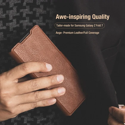 کیف گوشی سامسونگ Galaxy Z Fold7 نیلکین Nillkin Aoge Leather - قابل تبدیل به هولدر موبایل