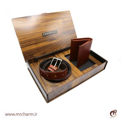 ست چرم کیف و کمربند مردانه mrc131-14