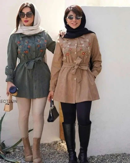 مانتو گلدوزی پرگل