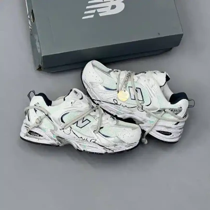کفش نیو بالانس 530 کاستوم سفید سبز New Balance 530 Custom White Green