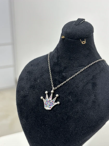 گردنبند نقره زنانه مدل تاج 972