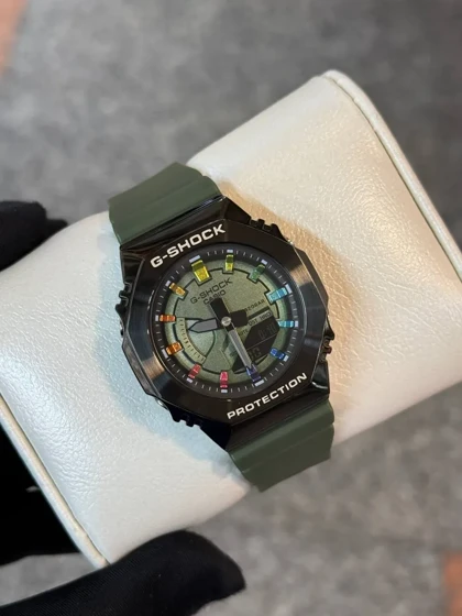 ساعت جی شاک زنانه GM-S2100 سبز مشکی