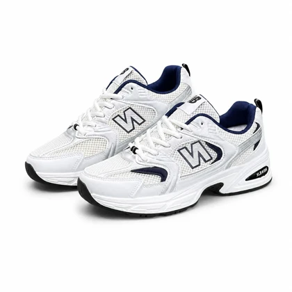 کتانی خارجی مردانه مدل نیوبالانس 530 سفید سرمه ای New Balance