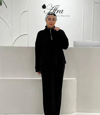 ست مخمل کبریتی نیم زیپ کد 14003884