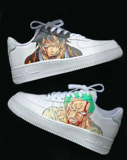 کفش اسپرت ONE PIECE کاستوم کتانی انیمه وان پیس ایرفورس نایک nike air force کد 84222