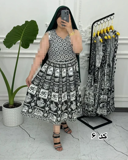 سارافون ساحلی لنگی سفید مشکی 1378