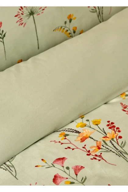سرویس روتختی دو نفره Bella Maison مدل Flores ساتن - سبز روشن