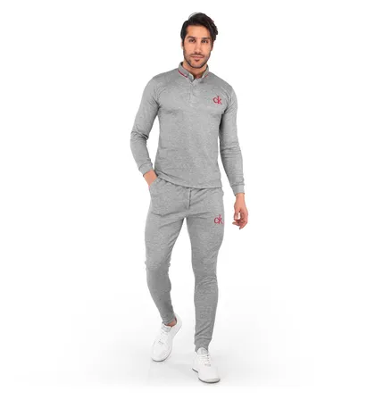 ست بلوز و شلوار مردانه آستین بلند طوسی Calvin Klein 42357