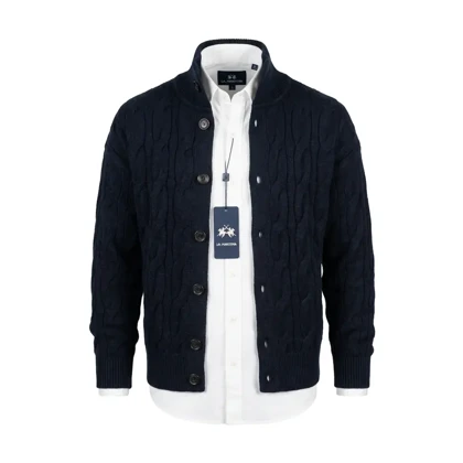 کاردیگان بافت دکمه‌ای طرح مارپیچ برند Polo Ralph Lauren
