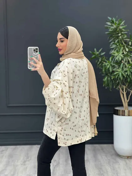مانتو لینن طرح کاج