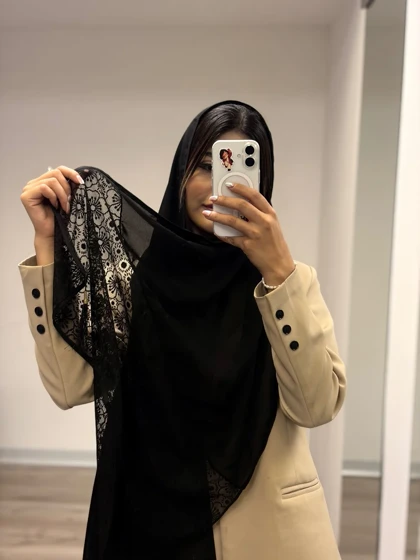 شال کرپ دانتل
