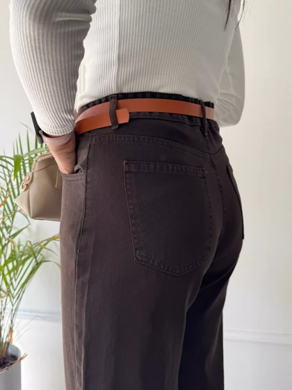 شلوار کتان نیم بگ