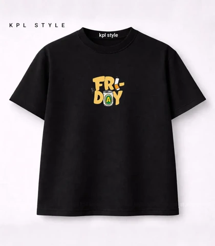 تیشرت باکسی یونیسکس طرح FRIDAY کد 1460