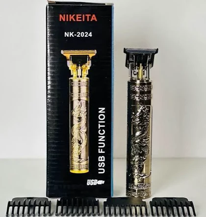 ماشین اصلاح موی سر و صورت Nikeita مدل NK-2024؛ خط‌زن شارژی با تیغه استیل ضدزنگ و 4 شانه اصلاح
