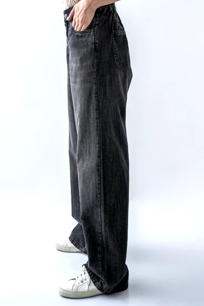 شلوار جین نیم بگ پشت کش زنانه