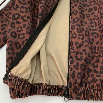 ست سویشرت شلوار پلنگی دخترانه