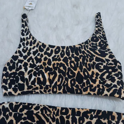 ست نیم‌تنه و شورت پلنگی Delwin کد 089