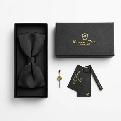 پاپیون مشکی کشیده نیمه مات برند Massimo Dutti
