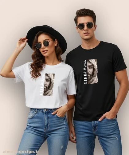تیشرت مردانه و زنانه مذهبی طرح امام حسین LIFE 128 کد 1078