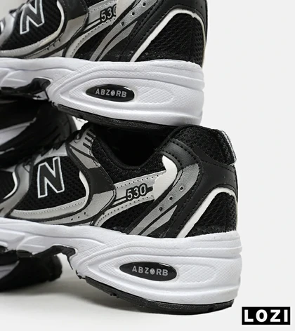 کفش کتانی مردانه و زنانه مشکی نقره ای NEW BALANCE 530
